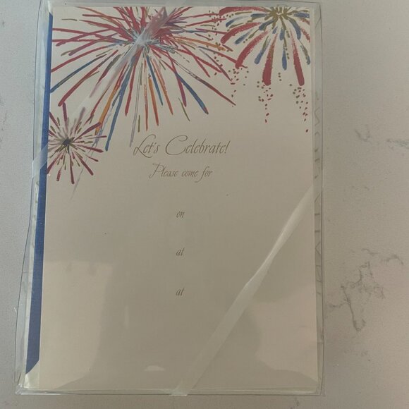 Caspari Boxed‎ Fireworks Invitations, 2 Boxes of 10, NWT - Picture 2 of 7